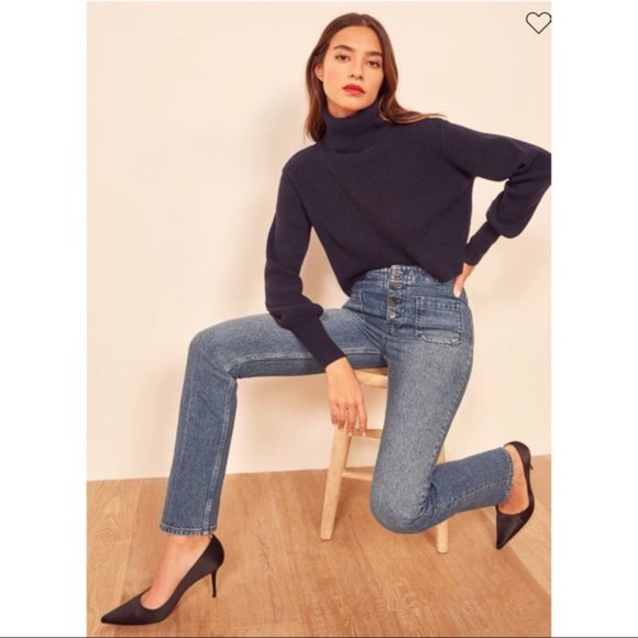 New Reformation Elsie Straight Leg Jeans 25 - Picture 3 of 8
